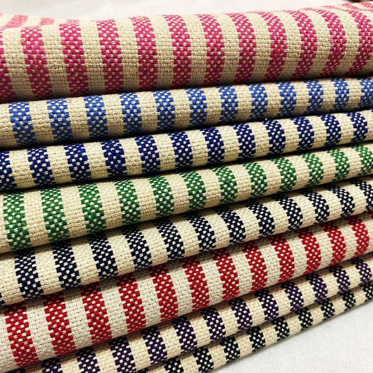 色织条纹布提花布料粗马丁透气耐磨格子布女鞋箱包沙发抱枕