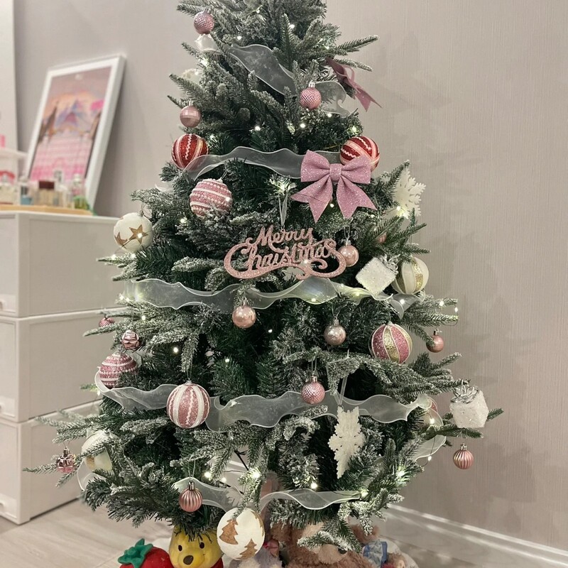 珍珠棉圣诞金粉蝴蝶结圣诞树装饰挂件场景橱窗商场酒店民宿装饰用|undefined