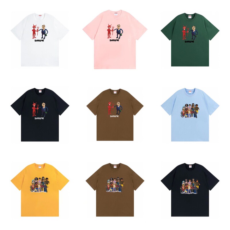 Cross-Border Street Supreme American Fashion Brand Box Short-Sleeved Classic Letter Printed Half-Sleeved T-Shirt Loose for Men and Women