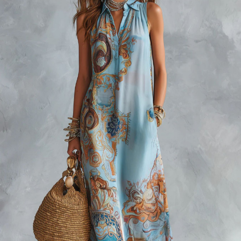 2026 European and American Cross-Border Independent Site Amazon New Fashion Casual Lunch Break Vacation Ethnic Style Women's Dress