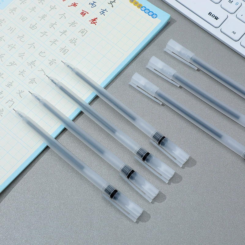Transparent matte rollerball pen set 0.5 mm, simple elegant design for elementary students