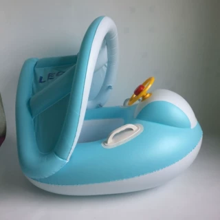 定制充气儿童座圈 PVC带遮阳棚游泳圈 宝宝浮圈 儿童游艇OEM