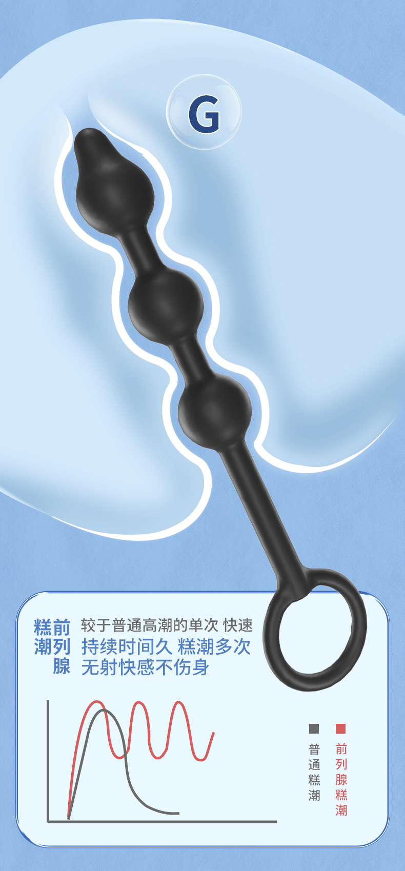 Detachable Inflatable Anal Plug with Steel Balls, Black Silicone, 3-Bead Expander — detail image 16