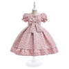 Children's evening dress, small princess costume with bow, mini-skirt, European style, suitable for teen