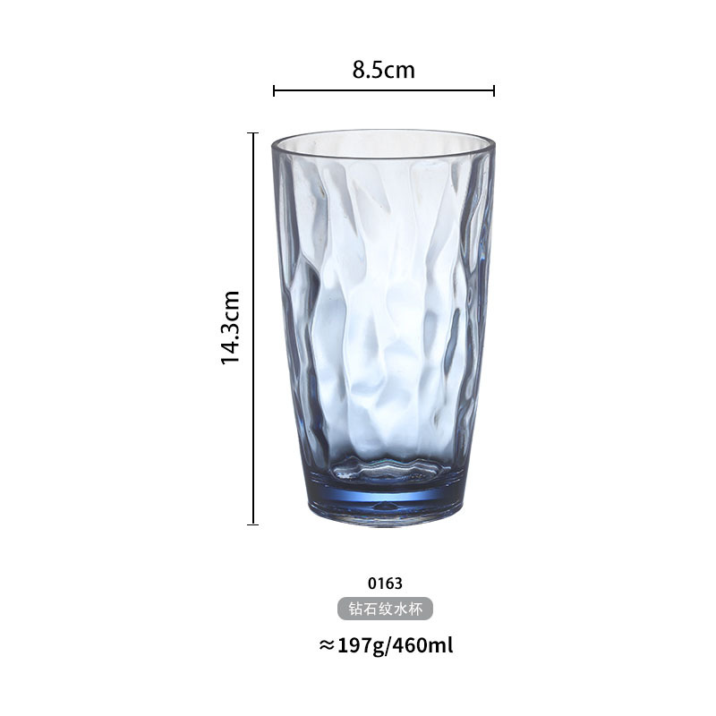 Hotel restaurante acrílico esmerilado taza resistente a la caída taza de té resistente a altas temperaturas bebida comercial taza de jugo taza de agua de plástico