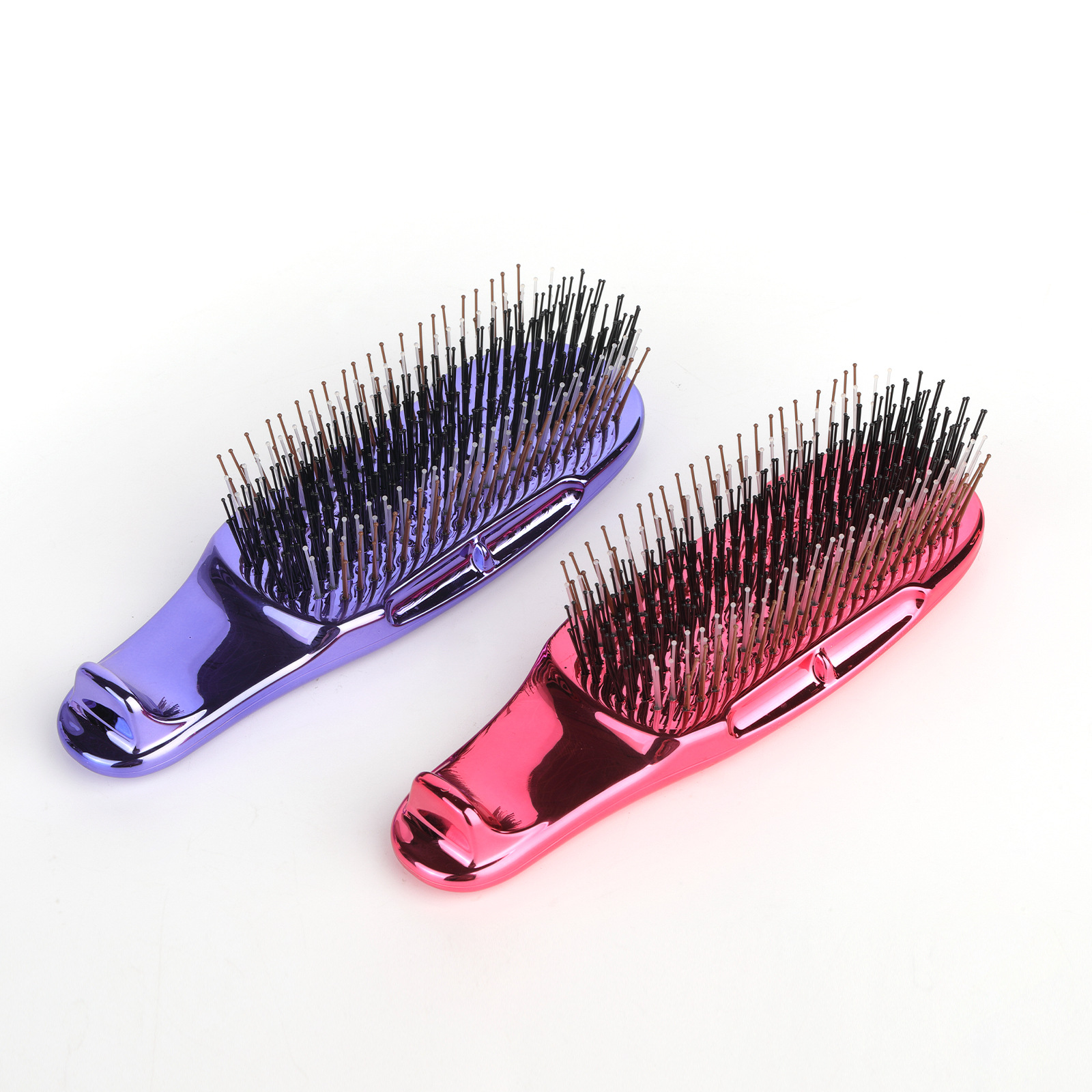 Mango de galvanoplastia transfronterizo peine el cabello, peine de masaje de meridianos, peine de peluquería de forma esponjosa, seco y húmedo, portátil y ligero de lujo