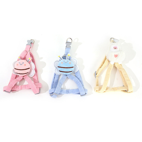 Cat Rope Pipitao I-shaped Traction Rope Little Bee Corduroy Pet Traction Rope Anti-breakaway Cat Rope Wholesale