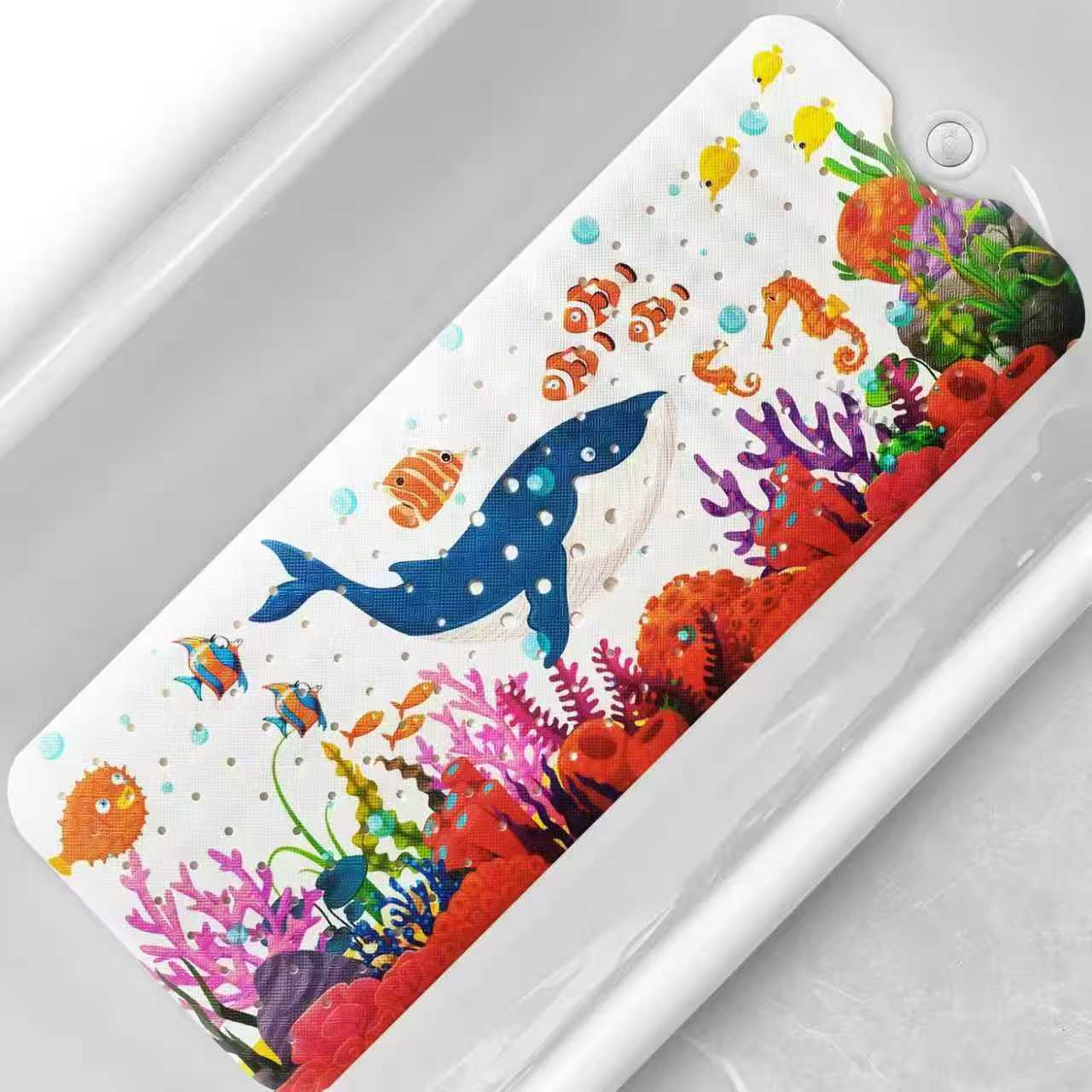 Alfombrilla antideslizante para baño con diseño de océano de dibujos animados para niños de Amazon, alfombrilla antideslizante para piscina, baño, alfombrilla antideslizante