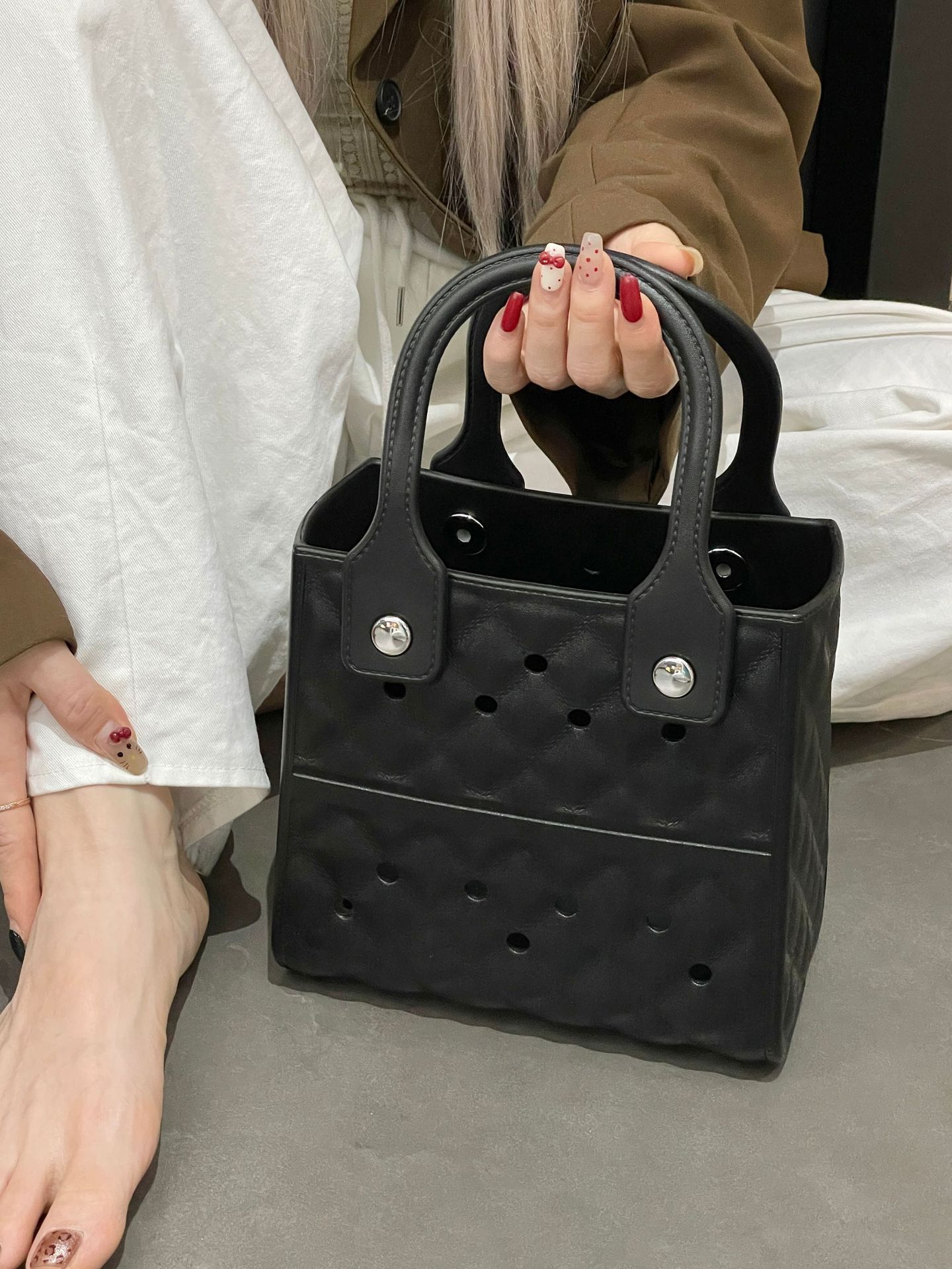 684g Weight Open Closure Type Top Handle Strap Type Square Bag Bags Type Street Occasion EVA Material Solid Color Pattern All Seasons Season Women's Gender Streetwear Style Square Shape Women's EVA Solid Color Streetwear Square Open Square Bag 15