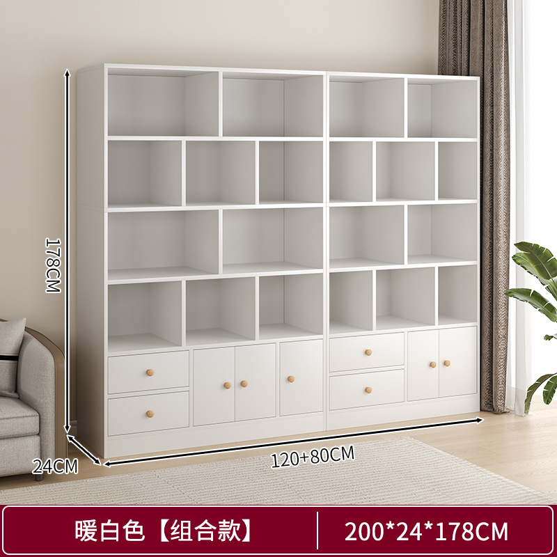 Estante de libros doméstico con estante de puerta armario de almacenamiento sala de estar armario de visualización multicapa armario de almacenamiento de librería de combinación libre