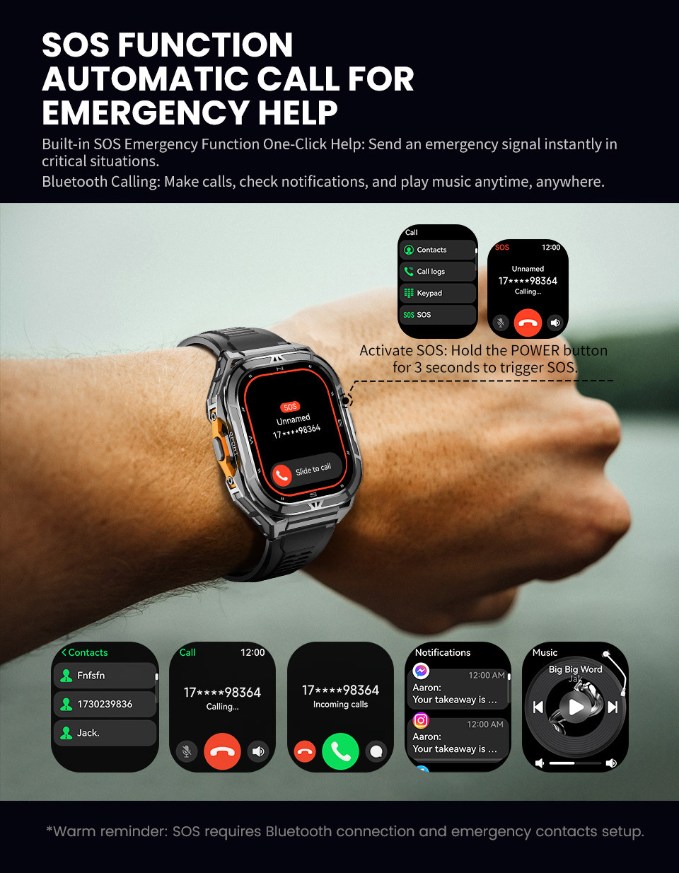 Smartwatch X5 Rugged Outdoor Gps With Amoled Screen And Compass_voghion.com