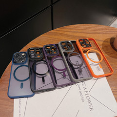 High-end Metal Lens Compatible with Apple iPhone 15 Case, Magnetic Attachment for iPhone 13, Semi-transparent for iPhone 14 Pro Max, Hard Shell, Trendy
