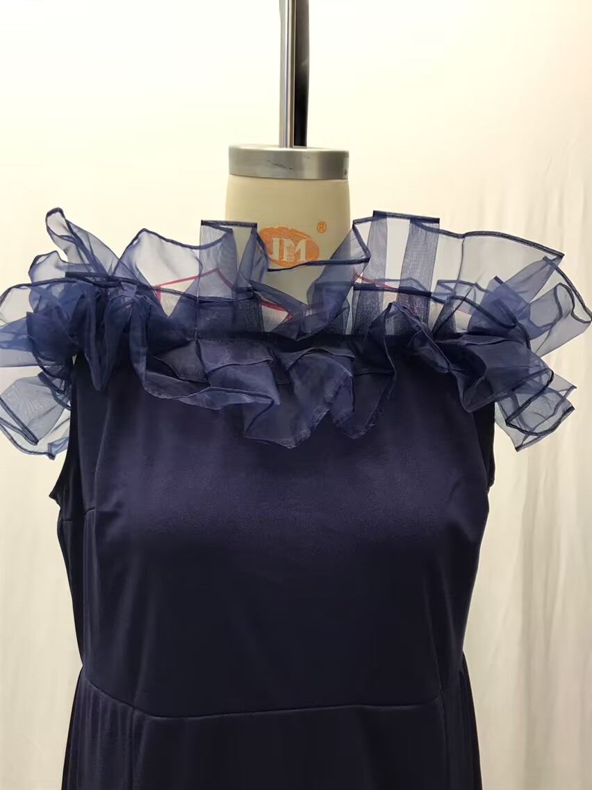 Elegantes Damen Strickkleid Mit Ein-schulter-schnitt Und Rüschen_voghion.com