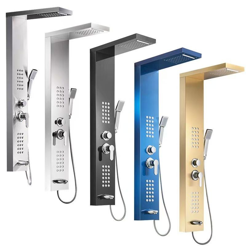 Cross-Border Shower Screen Shower Set Digital Display Temperature Control Shower Stainless Steel Wall-Mounted Constant Temperature Shower Head Cross-Border Shower Screen Shower Set Digital Display Temperature Control Shower Stainless Steel Wall-Mounted Constant Temperature Shower Head