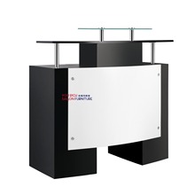 理发店收银台美容院接待台转角吧台带玻璃台面发廊收银台