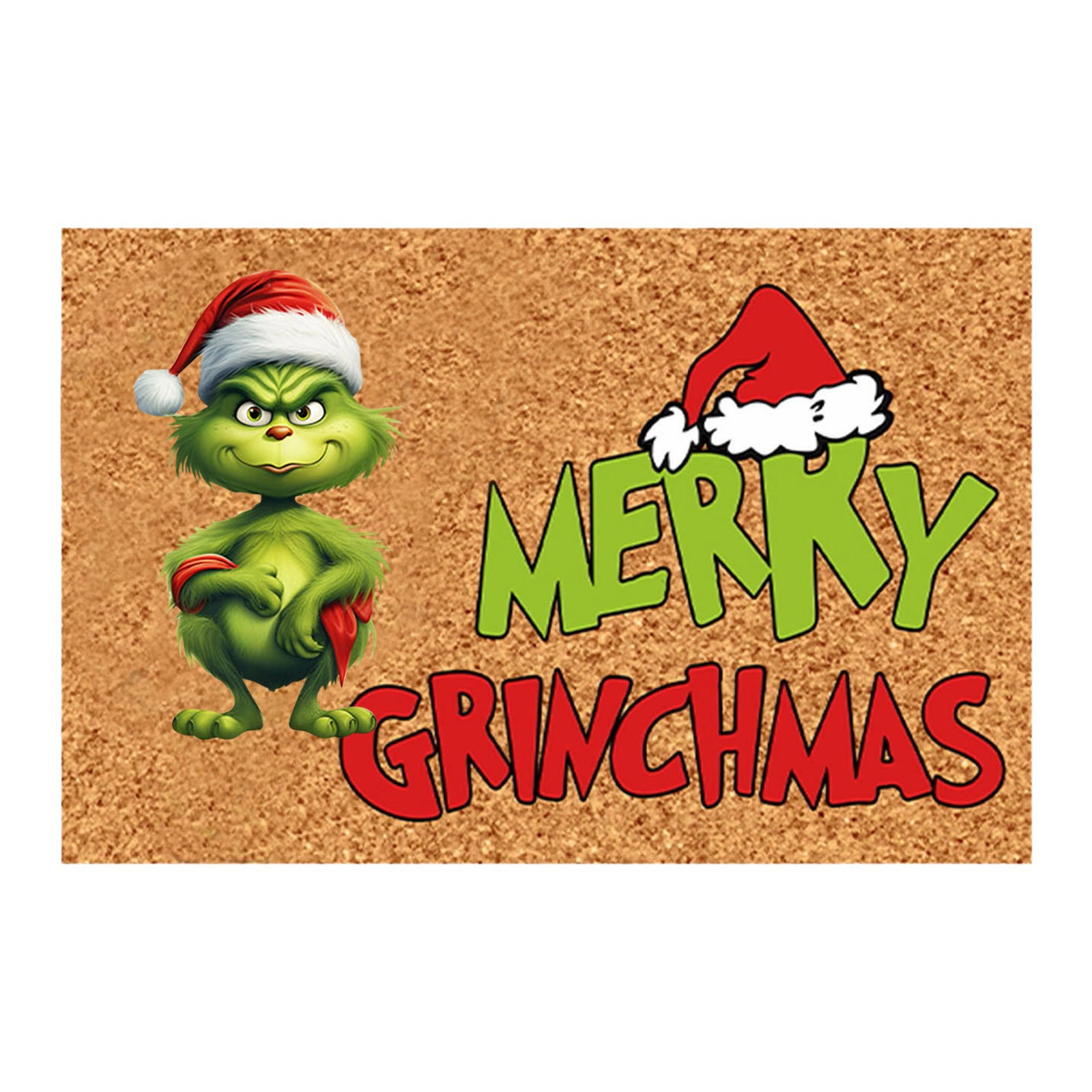 En stock Grinch alfombra del piso transfronterizo alfombra de Navidad alfombra de puerta de vacaciones verde payaso alfombra del piso