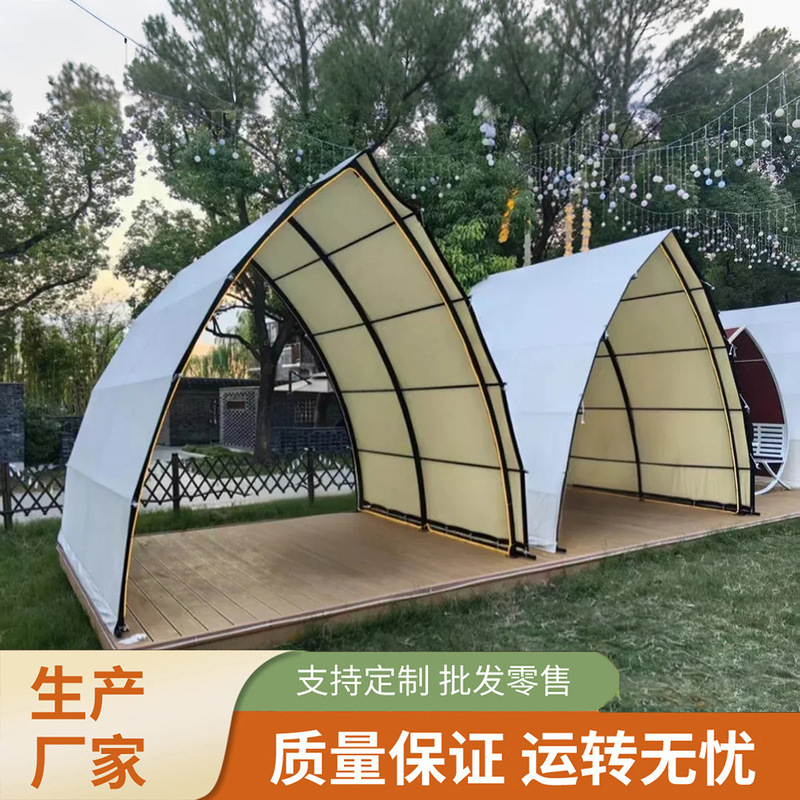 Outdoor Commercial Internet Celebrity Sailboat Tent Accommodation Camping Style Catering Barbecue Hot Pot Scenic Spot B&B Open-Air Camp Tent