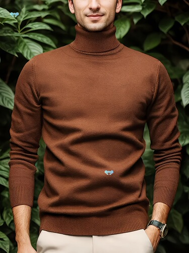 Soft Viscose Turtleneck Sweater Soft Viscose Blend for Men