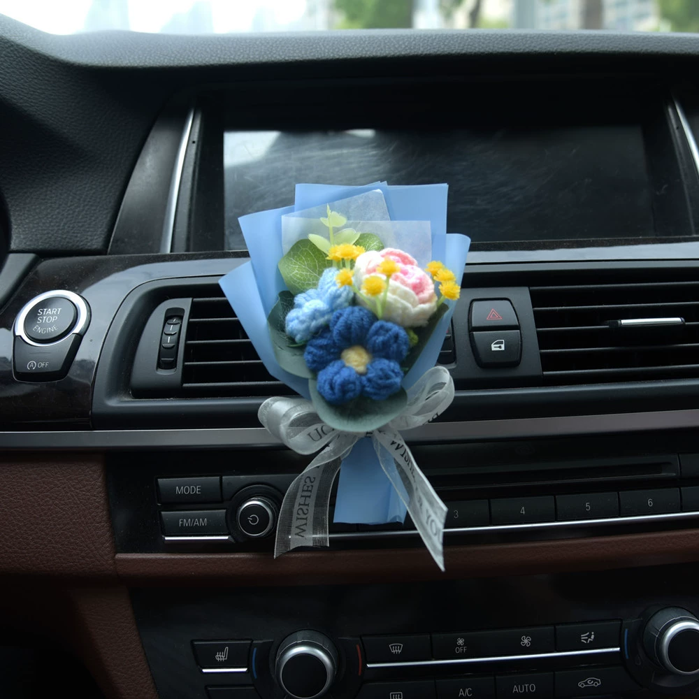 989 Вязаный вручную букет из шерсти, выход воздуха в автомобиль, духи и ароматы, интерьер авто