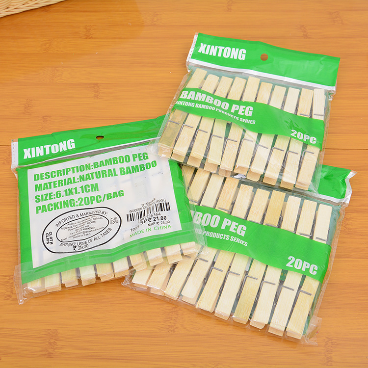 Bamboo Wooden Clip Windproof Clip Large Drying Clip Clothes Clip Drying Socks Small Clip Bamboo Clip Bamboo Bamboo Clothes