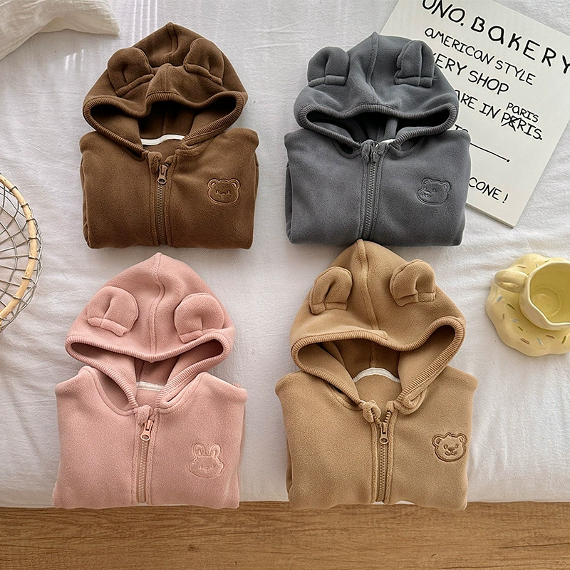 童星圆 Velvet autumn hoody, demi-season children's down jacket for boys, thermal underwear
