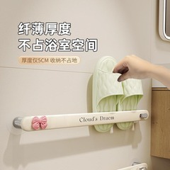 浴室モップラックラック壁掛け式トイレのドアの後ろに穴を開けない靴収納排水棚