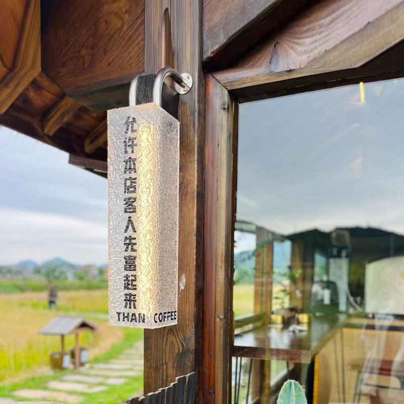 石头纹亚克力灯管灯箱L形不锈钢弯管侧招户外发光广告牌门牌