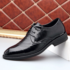 New top-grain leather men's business formal shoes source pointed genuine leather men's casual single shoes wholesale