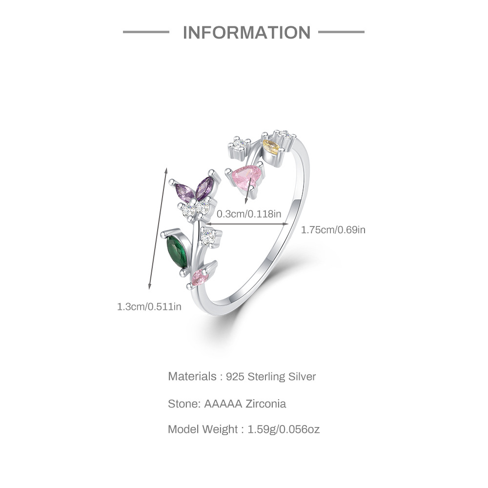 2g Weight Zircon Inlay Material Open Rings Classification Adjustable Ring Size 1 Piece Quantity Daily Occasion 925 Sterling Silver Material Cross, Heart Shape, Butterfly Pattern All Seasons Season Women's Gender Plating, Inlay Design Simple Style, IG Style Style 925 Sterling Silver Zircon Cross Heart Shape Butterfly Open Rings 925 Sterling Silver Rings 4