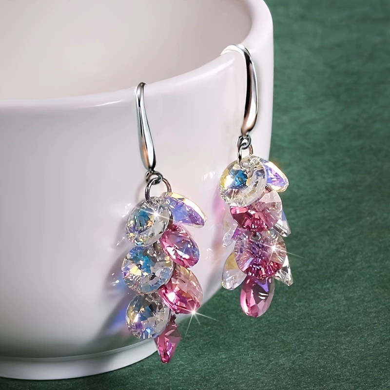 Серебряная игла, фиолетовые серьги с кисточками, образец 925 шт., стиль светлого люкса, оптом