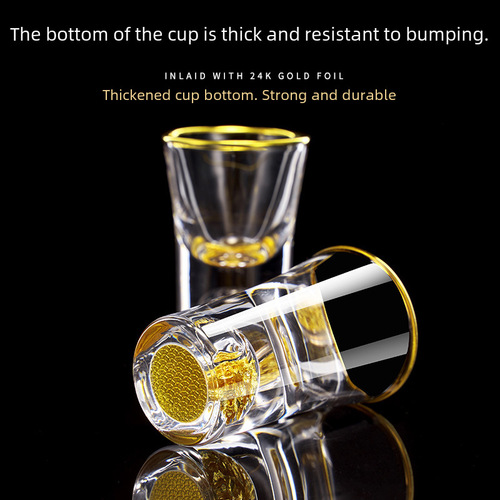 Chinese-style Jinshan one-bottle measuring cup creative home-use baijiu cup gold foil small wine cup wine set gift box set