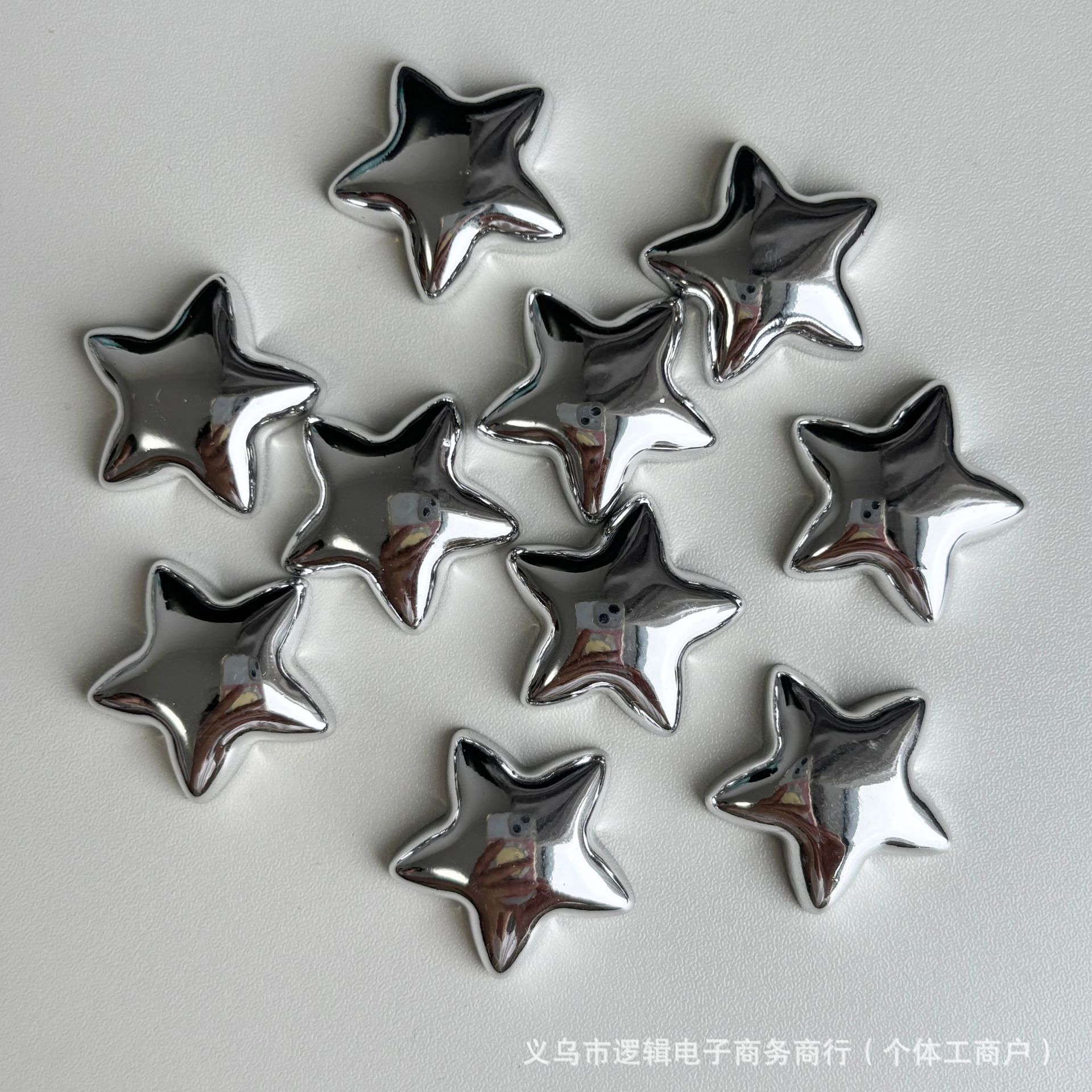 New cross-border resin DIY refrigerator magnets, silver star series, home and kitchen decorative magnetic stickers wholesale