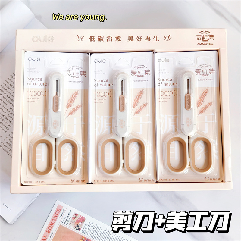 밀짚 세트 2-in-1 가위