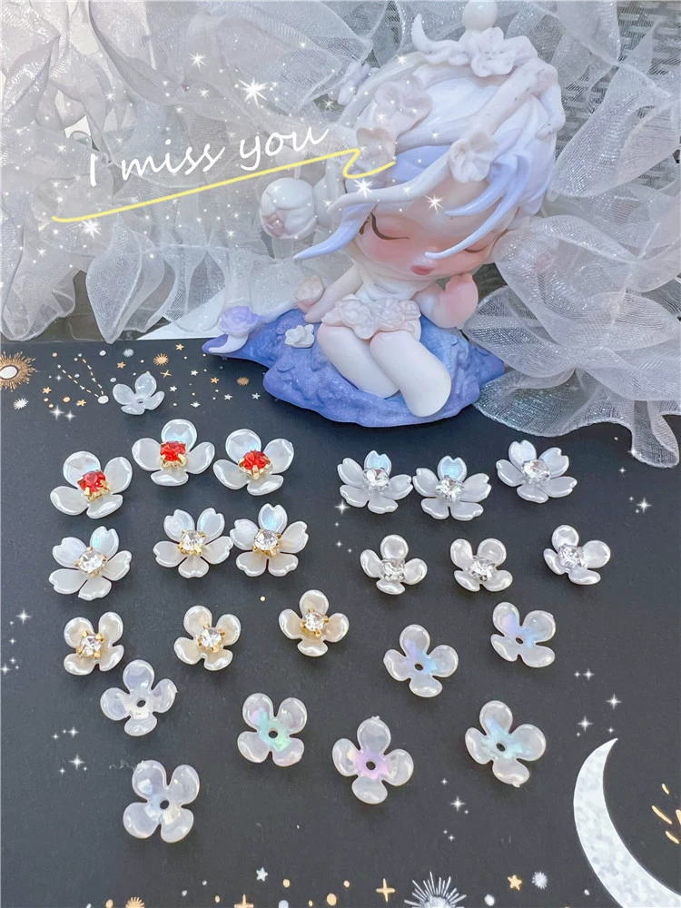 SP Тонгфэнь Мок Мэй декоративные жемчужные белые цветы с четырьмя лепестками цветов DIY кремовый клей настольный чехол для телефона аксессуары материал