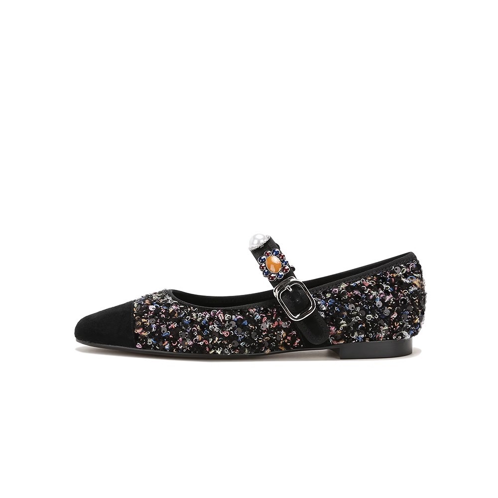 Suzanne Princess ~ pequeño viento fragrante tece insignia botón Mary Jane zapatos de boda zapatos planos zapatos de mujer
