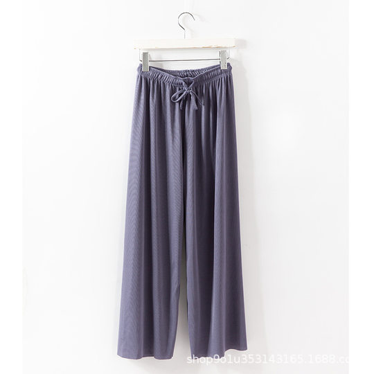 Ice Silk Wide-leg Pants Women's Summer 2021 New High Waist Dipped Loose Straight Thin Casual Slim Pants