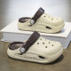 2025 Summer New Style Hole Shoes Children's Men's Non-slip Soft Sole Sandals Outer Wear Large Children's Baotou Beach Slippers for Women