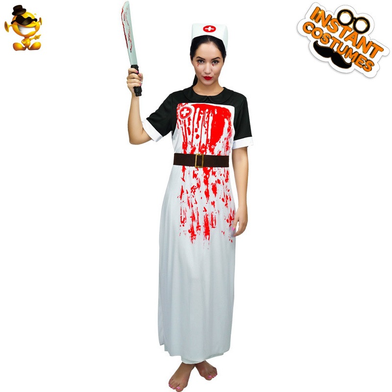 Halloween adulto mujeres sangriento Zombie enfermera traje grande hembra Zombie doctor juego de rol traje de la etapa