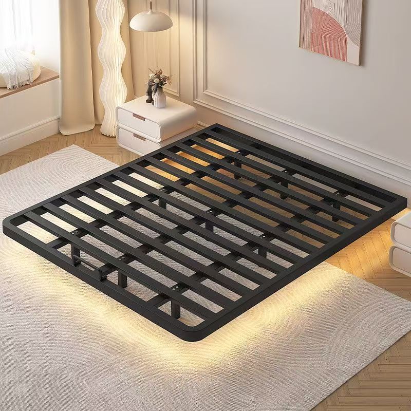 Minimalist floating bed, modern bedroom, large bed for home use, suitable for small apartments, no headboard, available for rental, single or double bed, trendy bed frame Minimalist floating bed, modern bedroom, large bed for home use, suitable for small apartments, no headboard, available for rental, single or double bed, trendy bed frame