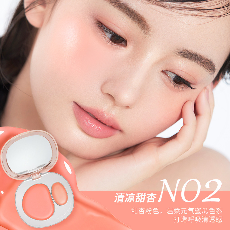 Two-color cool face blush