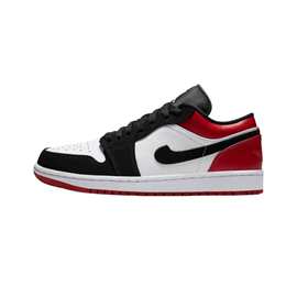 莆田纯原aj1头层皮Black Toe 黑脚趾轻质编织低帮男女同款 黑红白