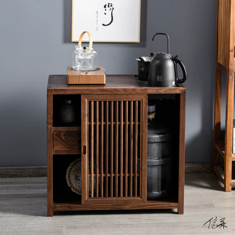 Чайный шкаф, чайный столик, черный новый китайский чайный столик, чайник для воды, встроенный небольшой чайный шкаф, чайный шкаф, чайный домик