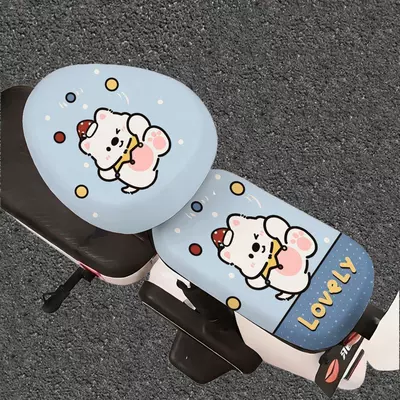 soft and comfortable, suitable for all | Electric car cushion - blue-toned-red-capped-puppy-front-seat-coverupgraded-material