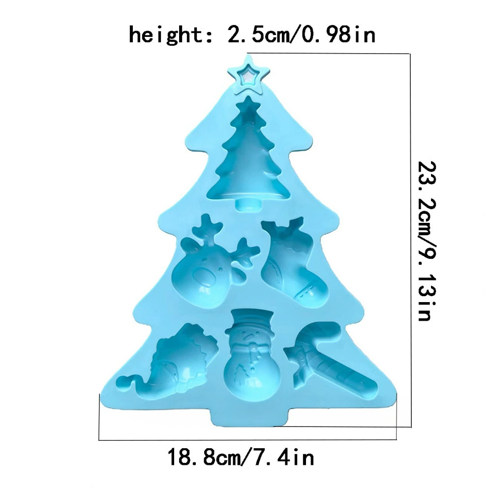 6 Christmas tree chocolate 607 biscuits silicone mold candy pudding dessert mold cake baking utensils