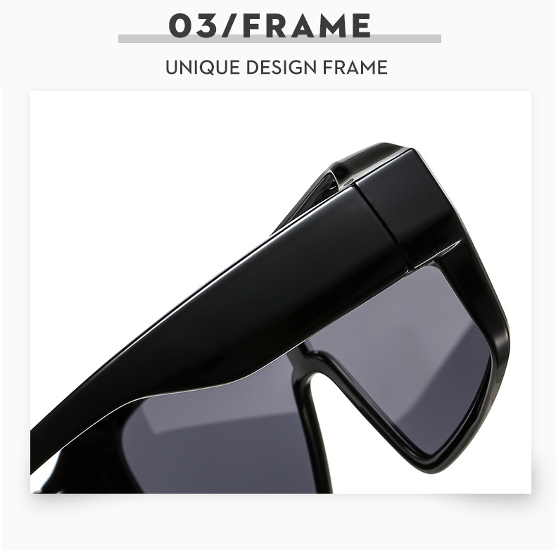 Lunettes de soleil homme à monture carrée, contour d'oreille, verres à protection UV, style rétro, monture noire en métal, unisexe_voghion.com