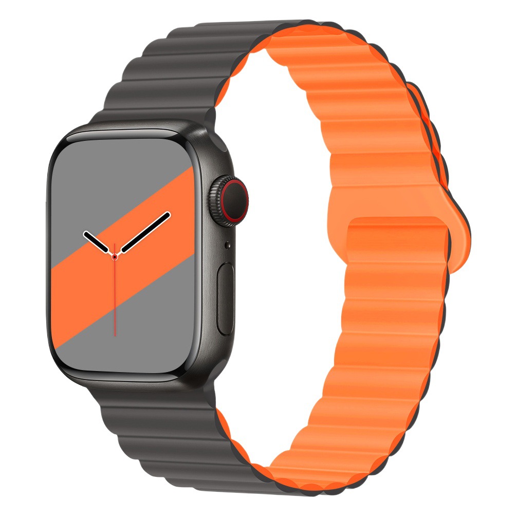適用iwatchs9ultra1-8世代リンゴ時計バンド磁気吸引時計バンド運動シリコンリンゴ時計バンド