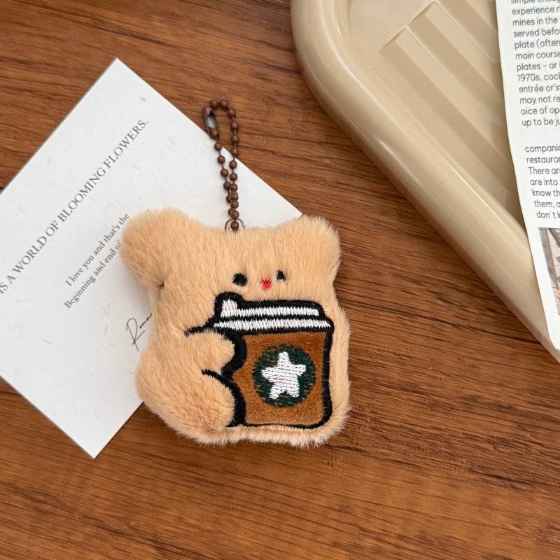 かわいいぬいぐるみキーホルダー漫画ミルクティーペンダントキーホルダー学生バッグアクセサリーガールフレンドギフトペンダント|undefined