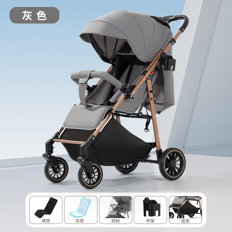 cochecito para bebés que se puede sentar y acostar, coche plegable ligero para bebés de dos vías amortiguador para recién nacidos para caminar artefacto mágico