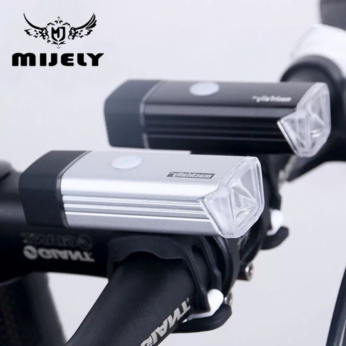 Bicycle headlight waterproof usb rechargeable flashlight bright headlight aluminum alloy lighting warning light