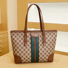 2024新品老花购物托特包时尚百搭大容量淑女手提包出行休闲单肩包